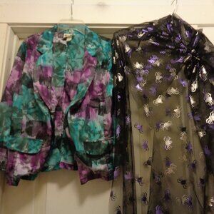 MERMAIDCORE UNDERSEA GIRL Delight Jacket & Irregular Silver Crabs Netting Fabric